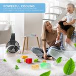 14/16/20" Circular Floor Fan - Powerful Air Cooling Fan With 3 Speed Settings | 16" | Black