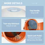 Foldable Cat Litter Tray W/ Lid, Deodorant, Scoop | Orange