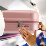 45x36x20cm Lightweight Underseat Cabin Carry On Suitcase - 100+ Airline Approved - Hard Shell Luggage - 4 Wheels | 45 x 36 x 20cm | Rose Gold