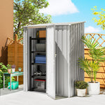 Outdoor Storage Shed Steel Garden Shed W/ Lockable Door | Grey