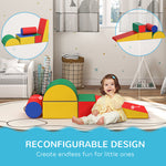 5 Piece Soft Safe Foam Playset Climb And Crawl Activity Toy For Toddler | Red