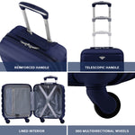 45x36x20cm Lightweight Underseat Cabin Carry On Suitcase - 100+ Airline Approved - Hard Shell Luggage - 4 Wheels | 45 x 36 x 20cm | Navy Blue