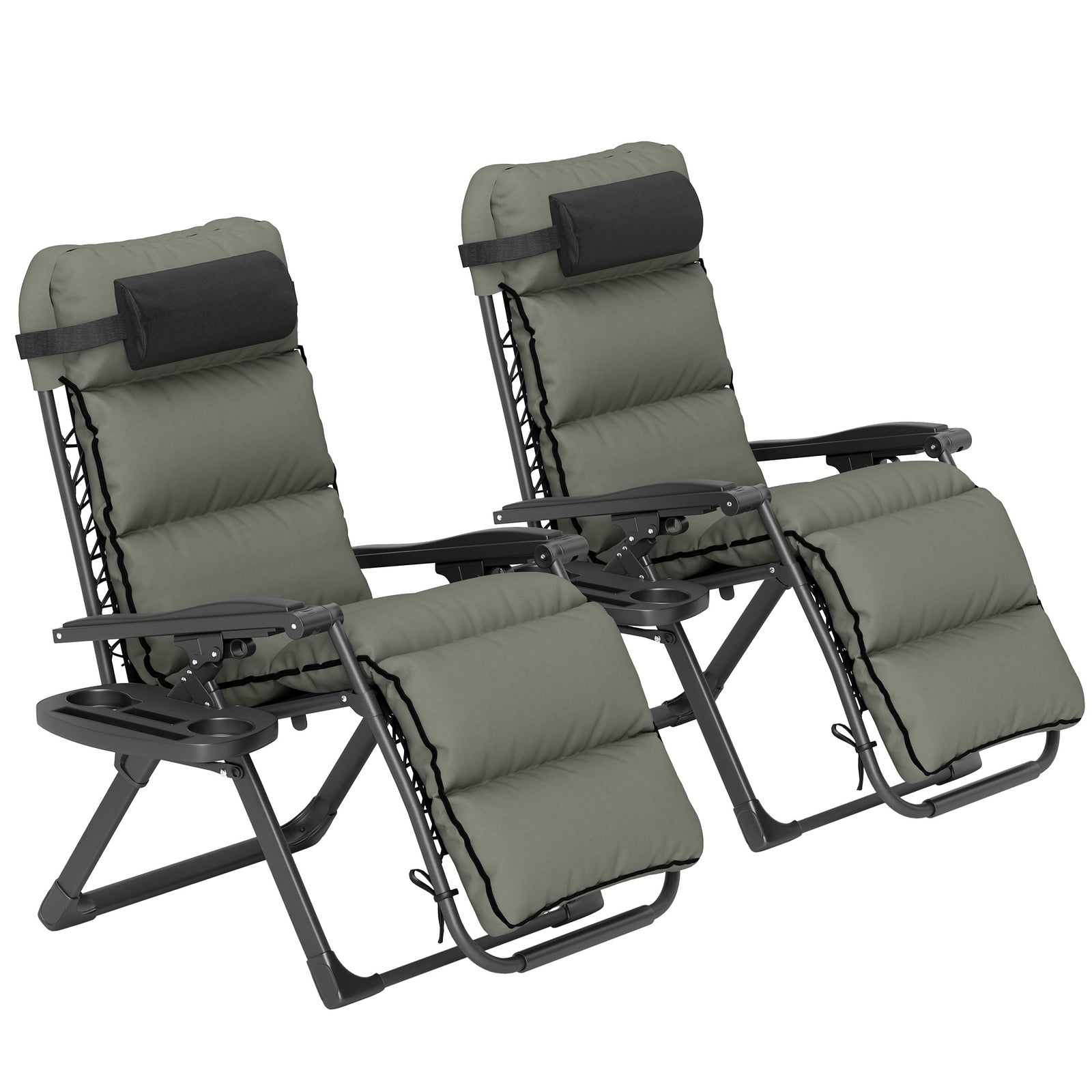 2 Pieces Zero Gravity Chairs, Reclining Folding Sun Lounger