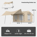 Outsunny Inflatable Tents 4 Season For 6-8 Person Khaki