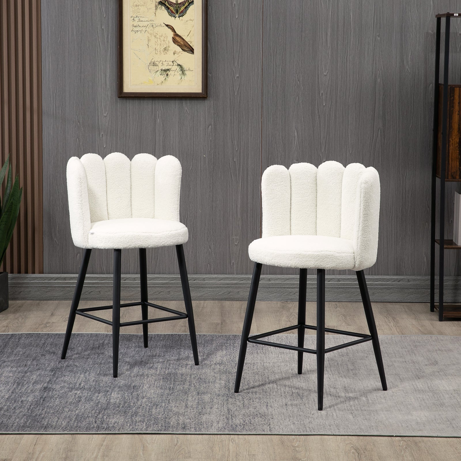 Breakfast Barstools With Backs Cream Set Of 2