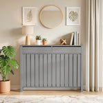 HOMCOM Large Radiator Cover With Drawers And Vertical Slats 119 X 19 X 93cm