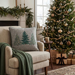 Chenille Feel Christmas 3 Trees Throw Cushion - 45 X 45 Cm