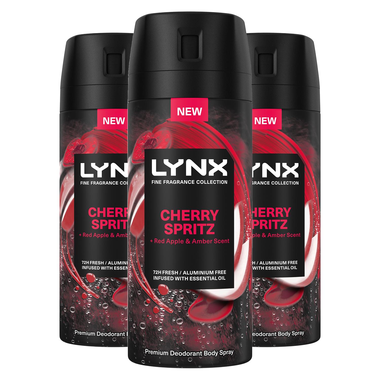 Men Deodorant Body Spray Cherry Spritz With 72hrs Freshness 150ml, 3 Pack | Set-of-3