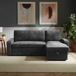 Coeburn Reversible Corner Sofabed With Storage | Dark Grey