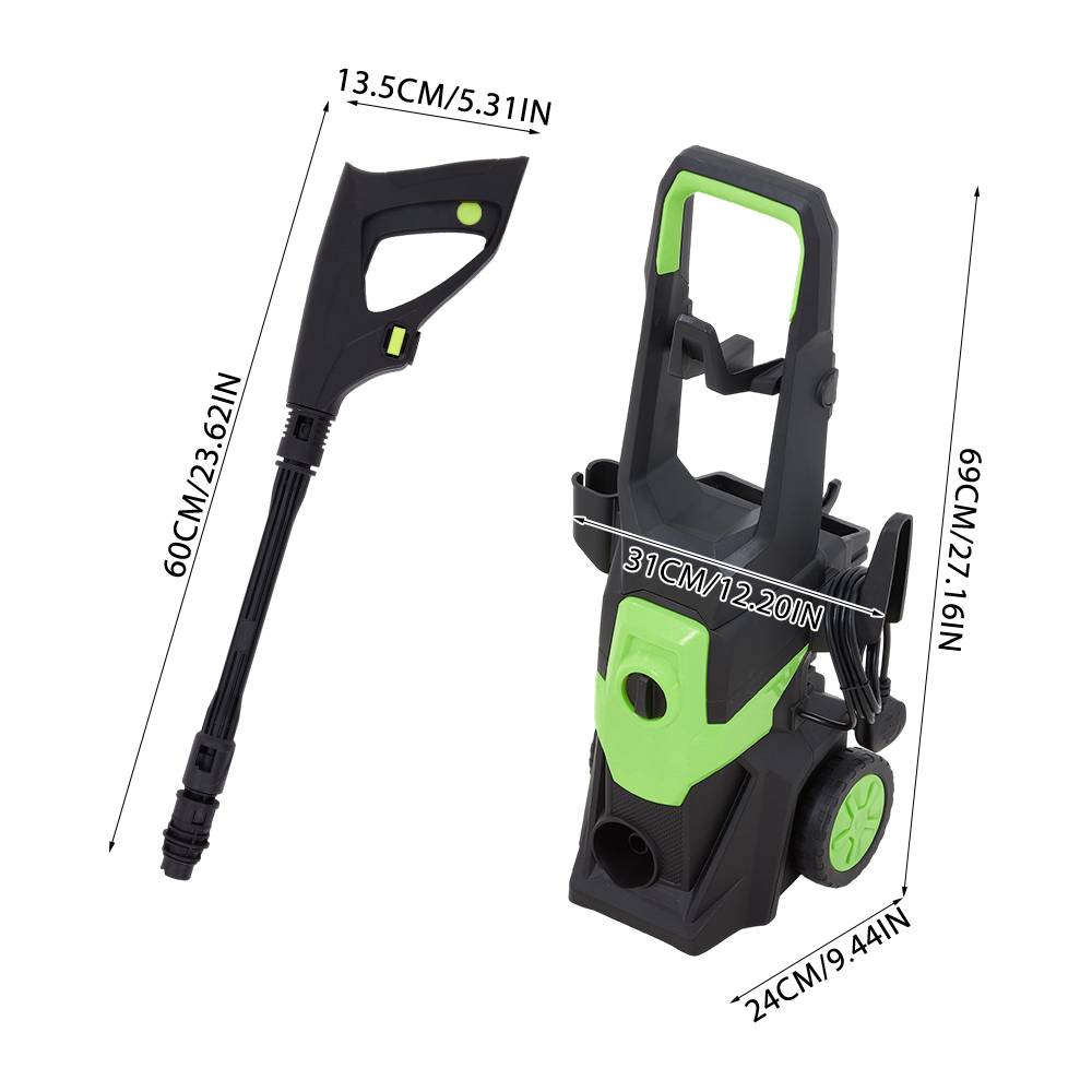 Electric High-pressure Washer 2650 Psi With 7m Hose, Adjustable Nozzle & Foam Sprayer – Car, Patio & Outdoor Cleaning | 2000w