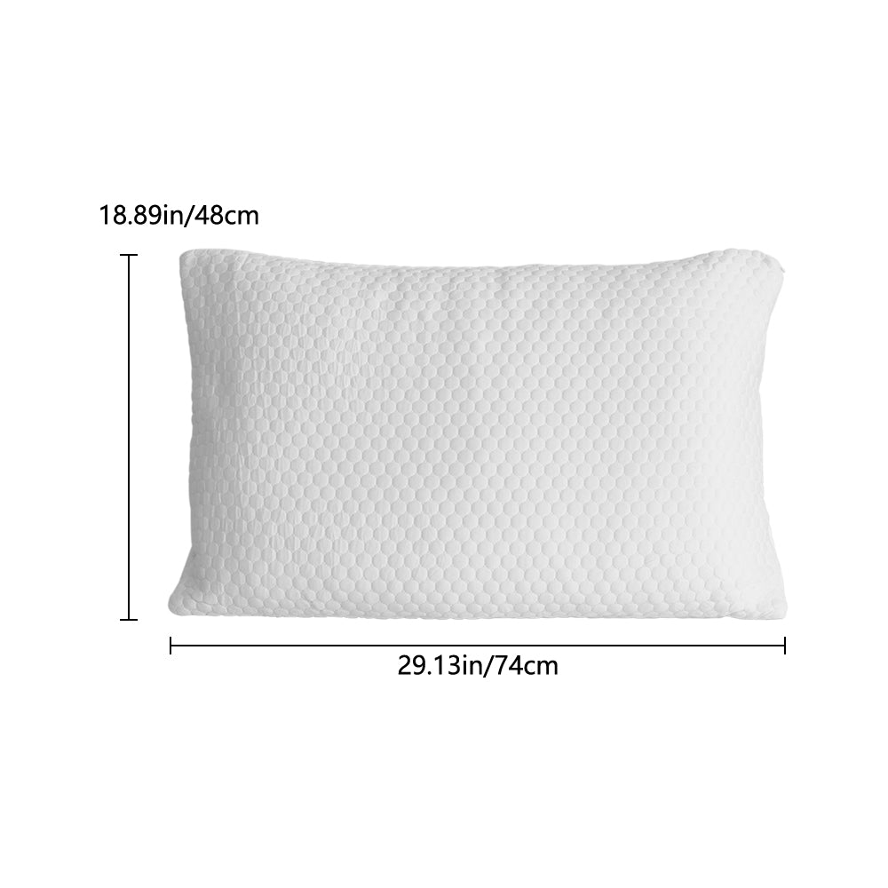 Bamboo Fiber Fabric Shredded Memory Foam Adjustable Medium Bed Pillows | Queen