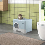 Cat Litter Tray W/ Lid, Hood, Tray, Scoop | Blue