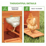 PawHut Chicken Coop, Wooden Hen House With Nesting Box, Pull-out Tray