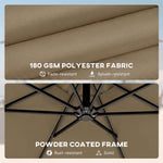 3 M Garden Cantilever Parasol With Cover, Rotation | Khaki