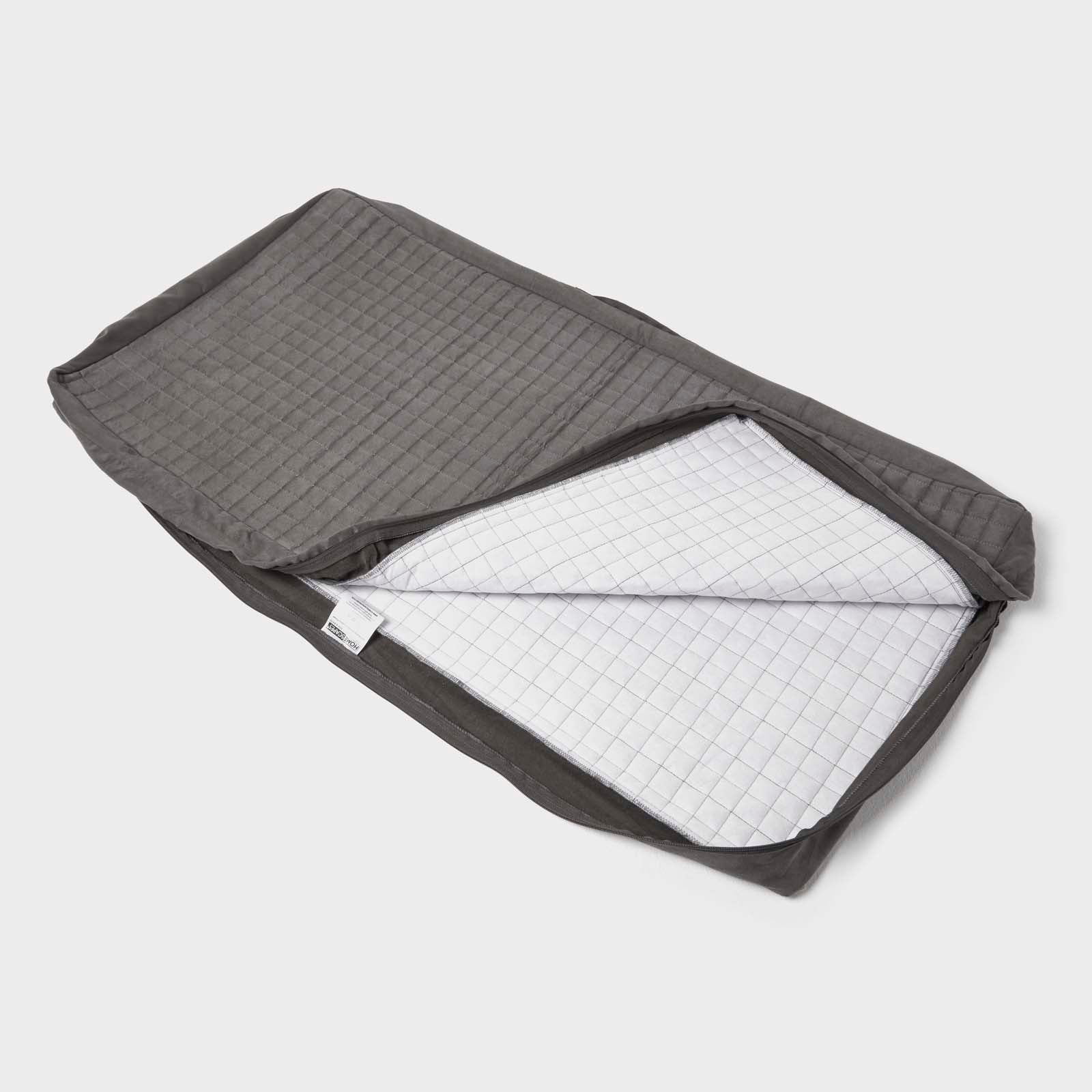 Quilted Polyester 2 Seater Orthopaedic Booster Cushion Cover | 50cm x 100cm | Grey