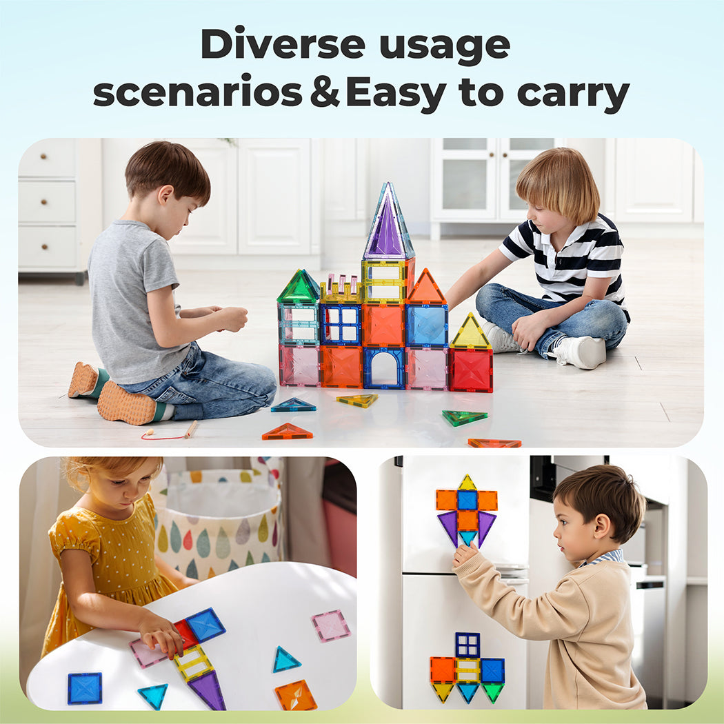 Kids Magnetic Building Blocks Magnetic Tiles Educational Construction Toy | Multi Colour