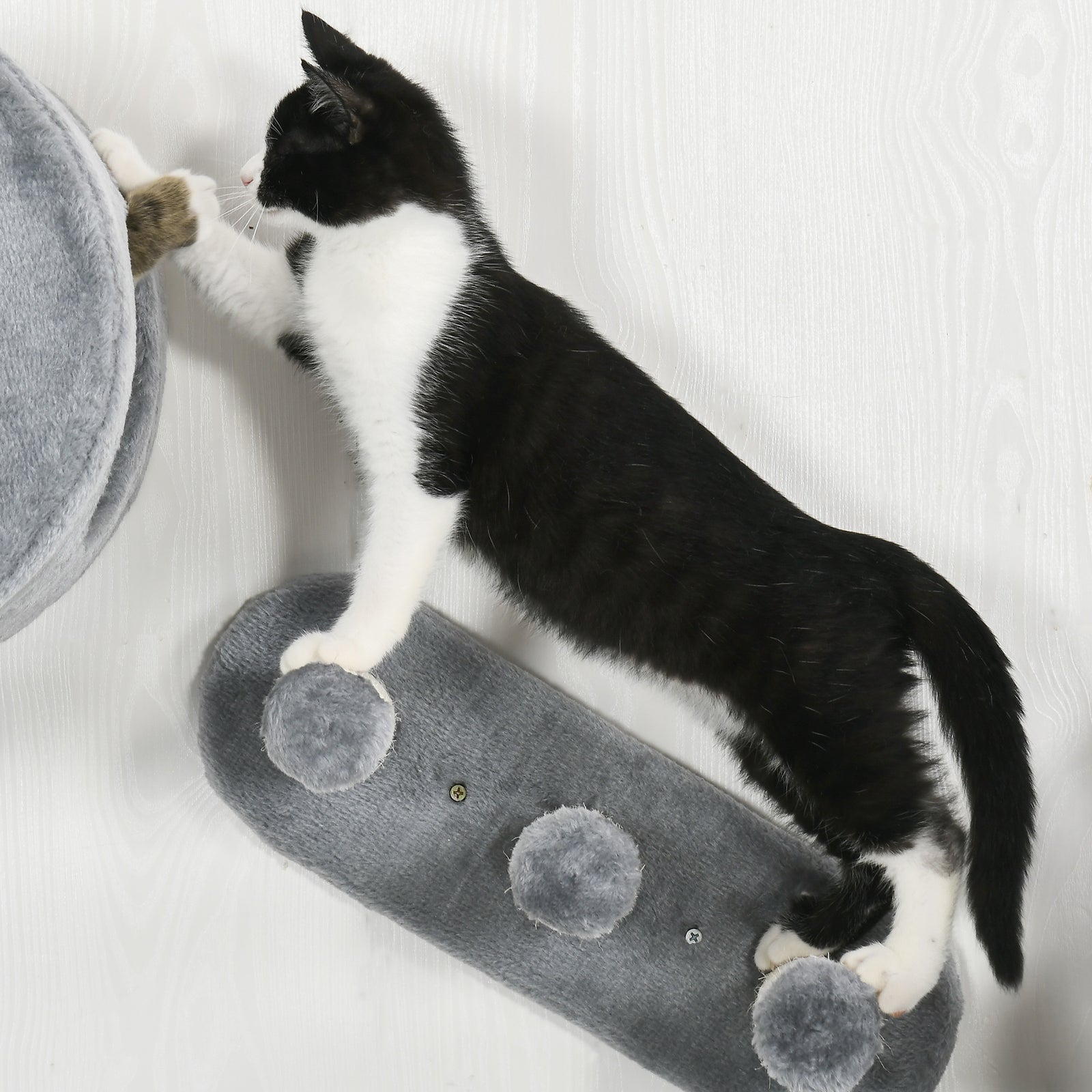 Cat Wall Furniture With Platforms, Steps, Perch, Cat House - Grey