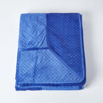 Paragon Diamond Pattern Geometric Velvet Bedspread | 250cm x 260cm | Navy Blue