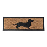 HOMESCAPES Black Dog Silhouette Non-slip Coir Doormat