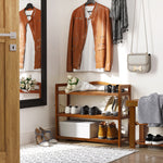 3-tier Shoe Rack Acacia Wood Shoe Storage Shelf Bedroom