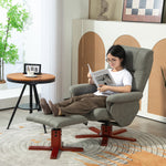 135 Degree Reclining Armchair With Footstool For Living Room | One Size | Gray