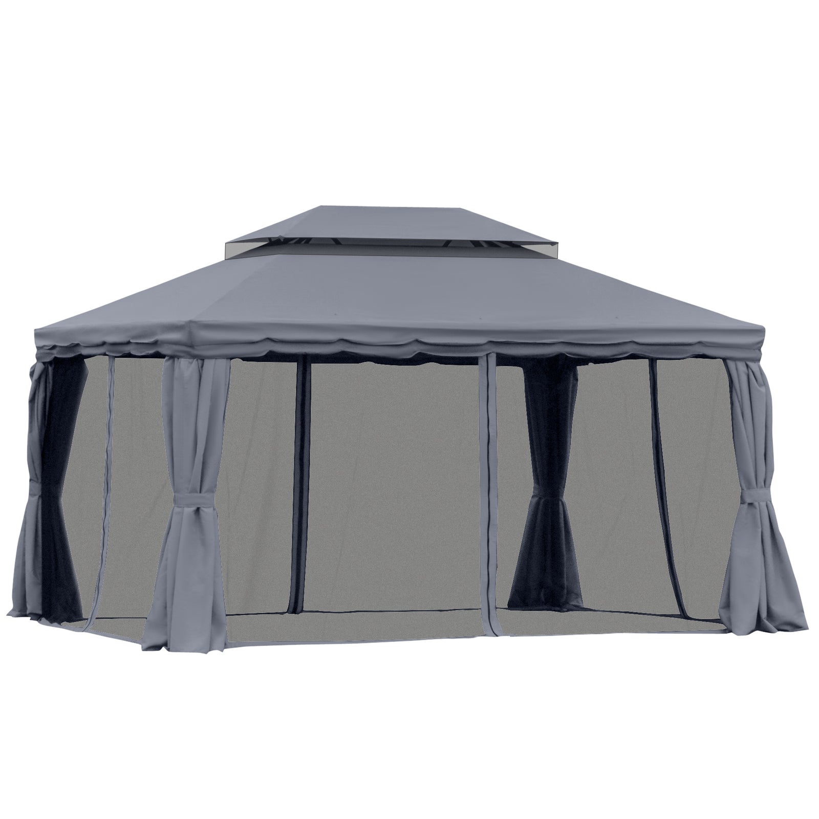 3 X 4m Aluminium Gazebo Marquee Canopy Pavilion Patio Garden | Dark Grey