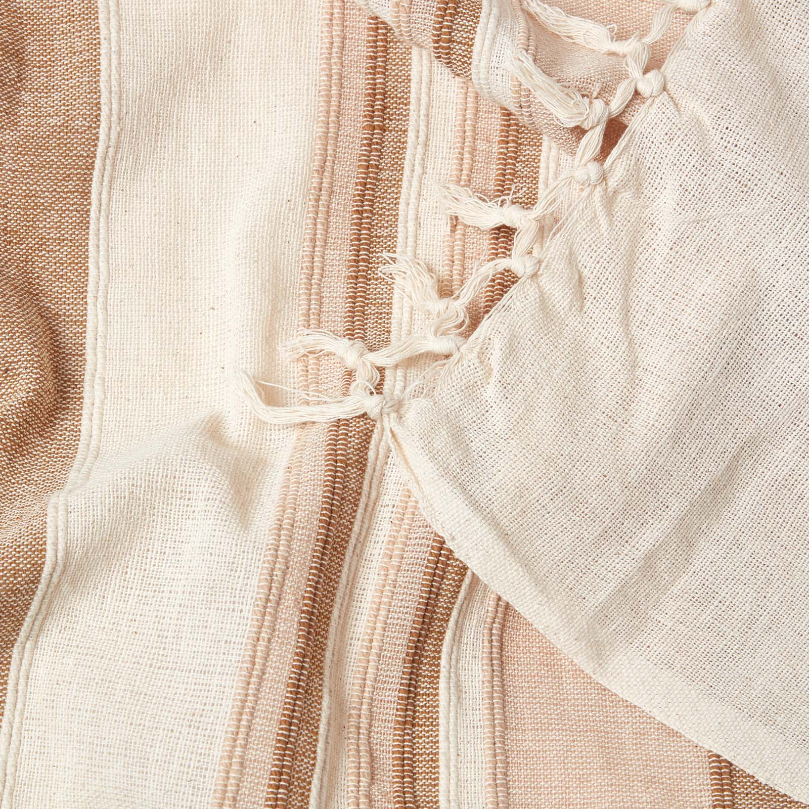 Cotton Morocco Striped Throw | 150cm x 200cm | Beige