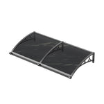 1.2-2.4m W x 0.8m D Curved Outdoor Door Window Awning Canopy | Small | Dark Grey