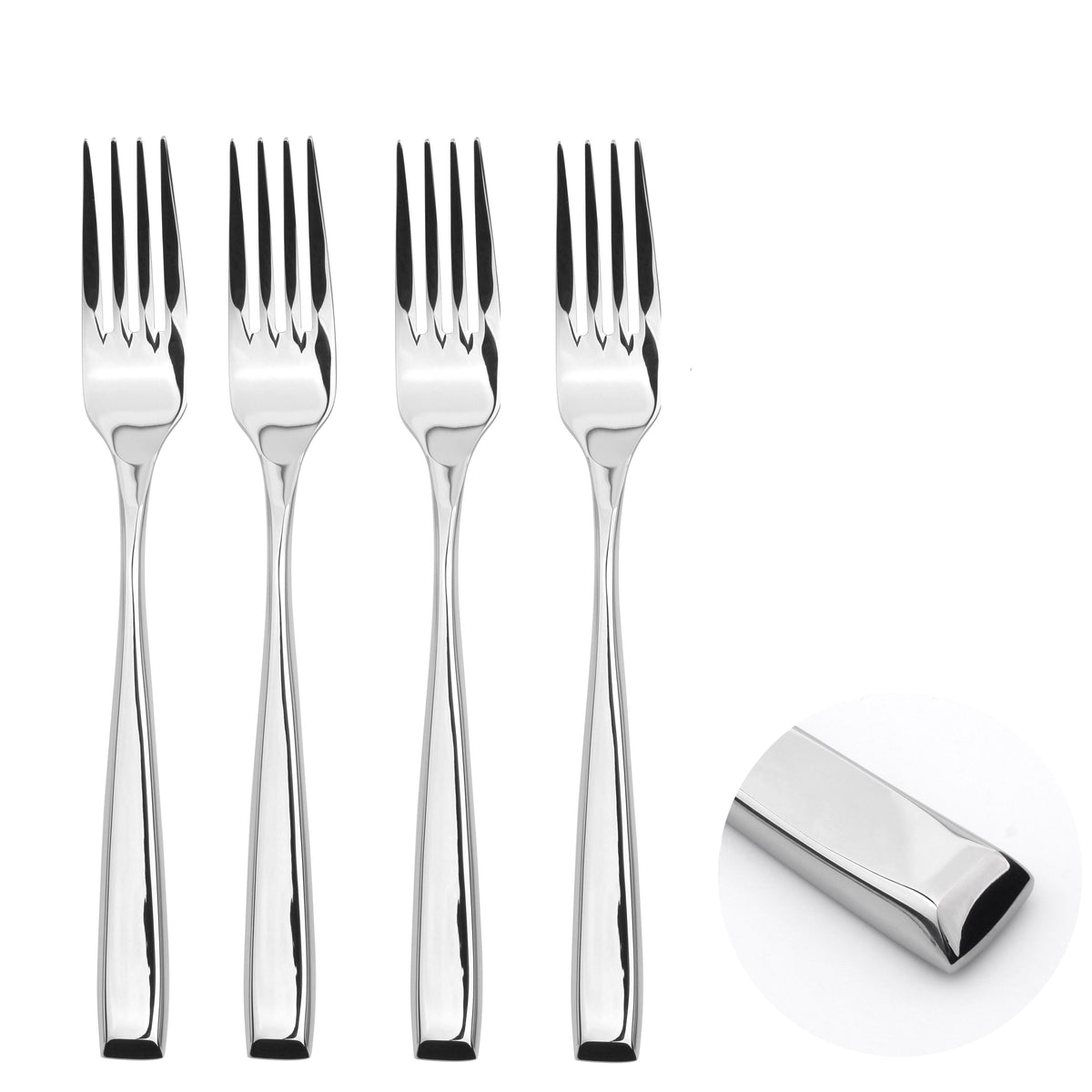 Cutlery Sets Stainless Steel 18/8 Forks Spoons Catering Taper | Set of 12 | Silver