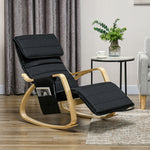 Rocking Chair Recliner Armchair With Adjustable Footrest | One Size | Black