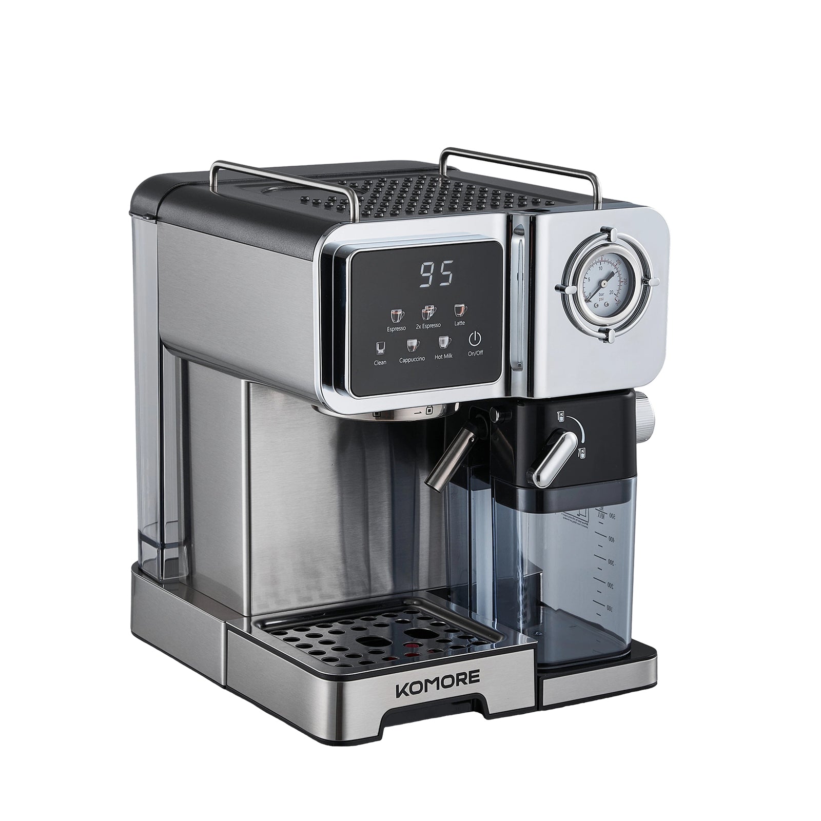 Breeins 1350w 20 Bar Espresso Machine With Pressure Gauge & 1.6l Water Tank