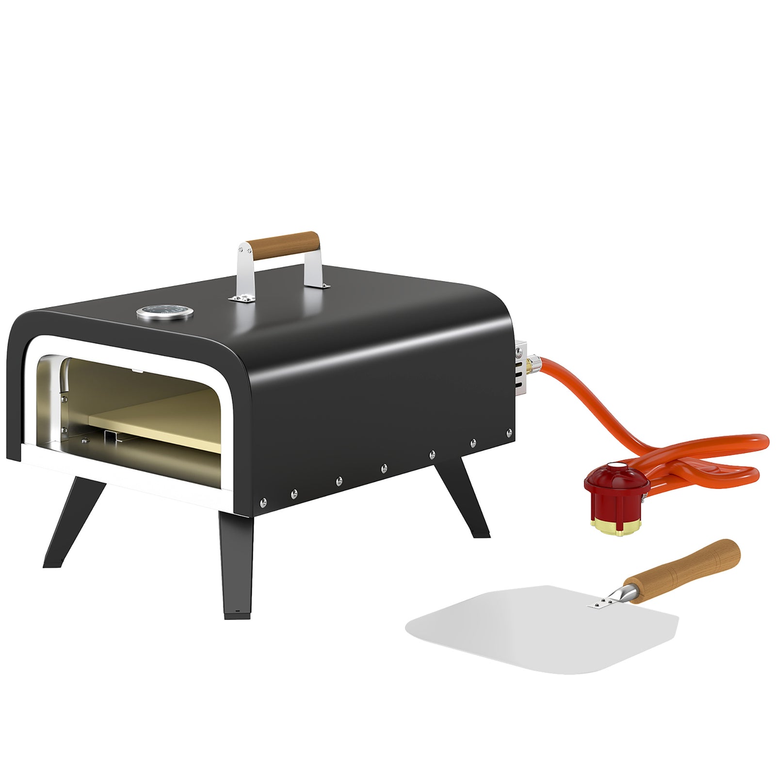 Black Tabletop Gas Pizza Oven