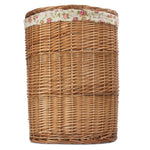 Garden Rose Cotton Lined Light Steamed Round Laundry Baskets | Large | Pink