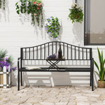 Outdoor Metal Frame 2 Seater Bench