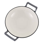 30cm Diameter Diameter Enamelled Cast Iron Stir-fry Pan Wok With Side Handles | Green