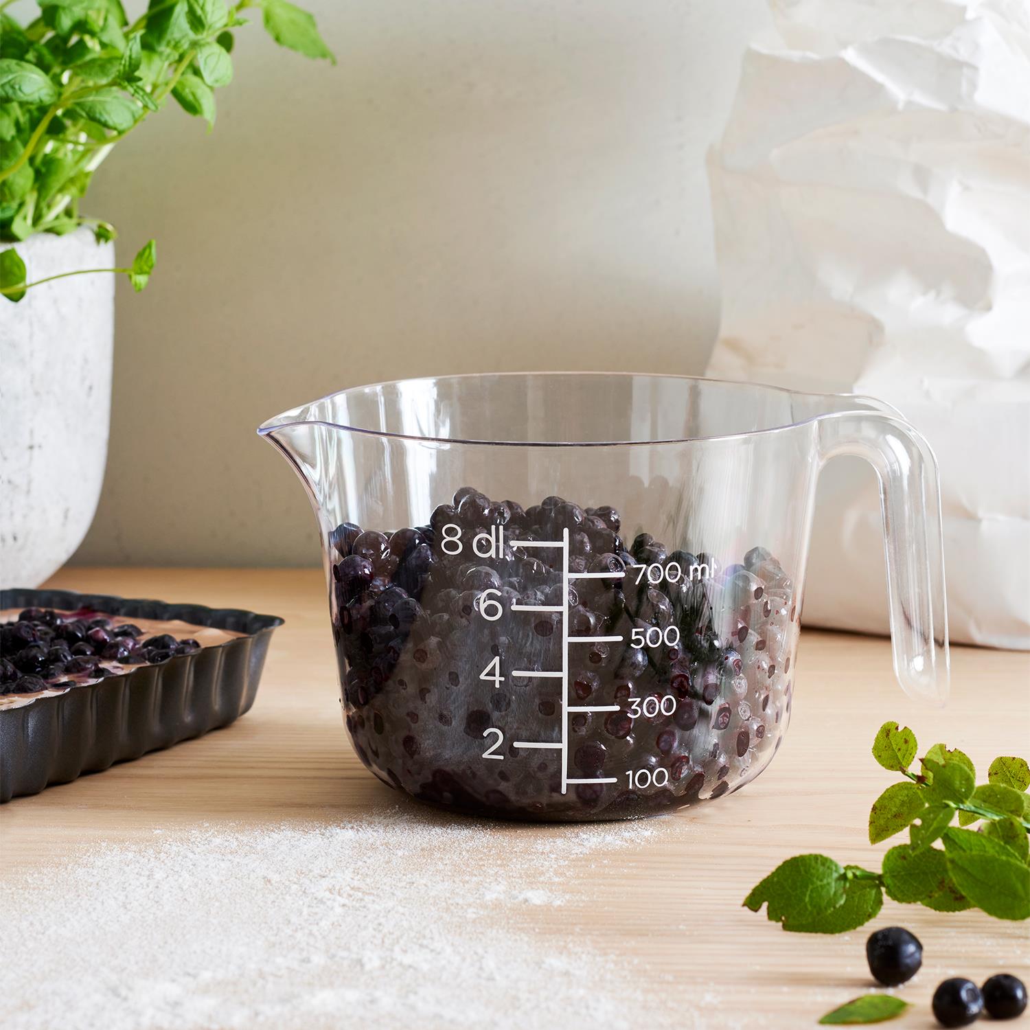 Clear Transparent Food Mixing Bowl With An Easy-to-pour Spout 0.8 L