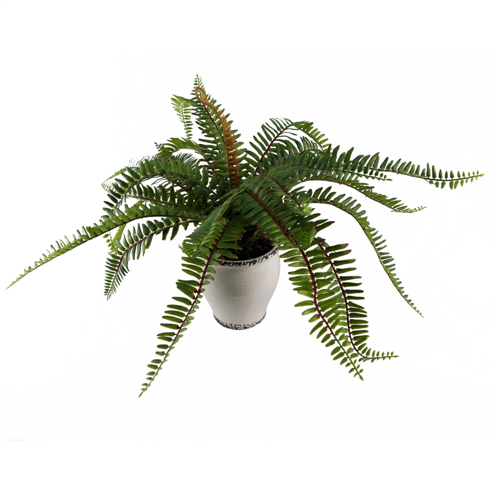 40cm Artificial Fern Bush In Decorative Planter