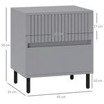 Bedside Table With 2 Drawers And Steel Legs For Bedroom | One Size
