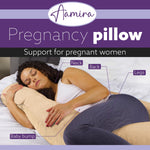J Shaped Pregnancy Pillow, 140x70x20cm Shredded Memory Foam Full Body Maternity Cushion For Sleeping | J Shape | Cream