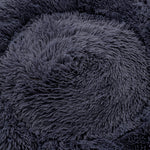Dia 60cm Calming Donut Plush Dog Cuddler Bed Round Dog Bed | Large | Dark Grey