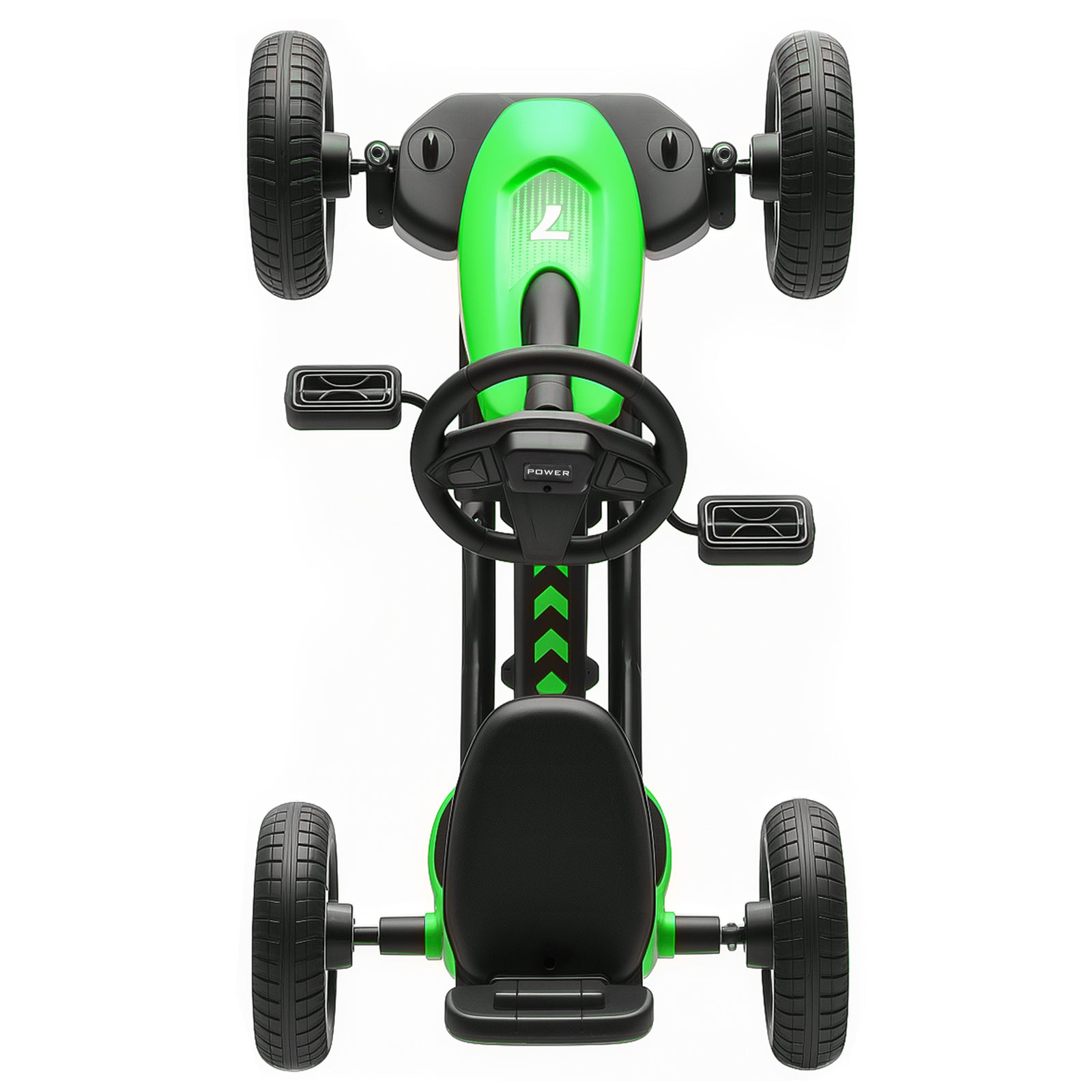Pedal Go-kart For Kids With Silent Eva Wheels, Metal Frame | Green