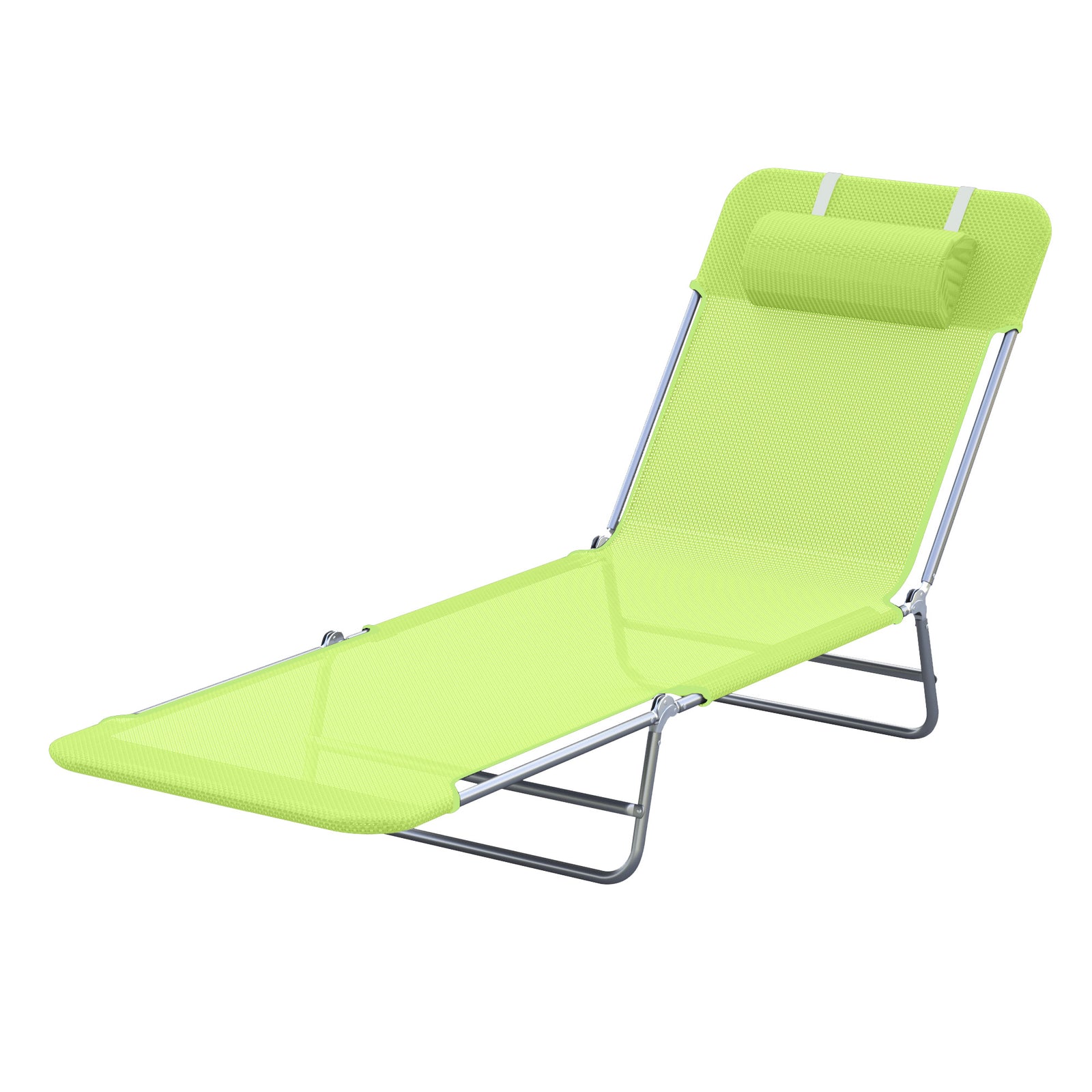 Sun Bed Chair Lounger W/ Adjustable Back | Green