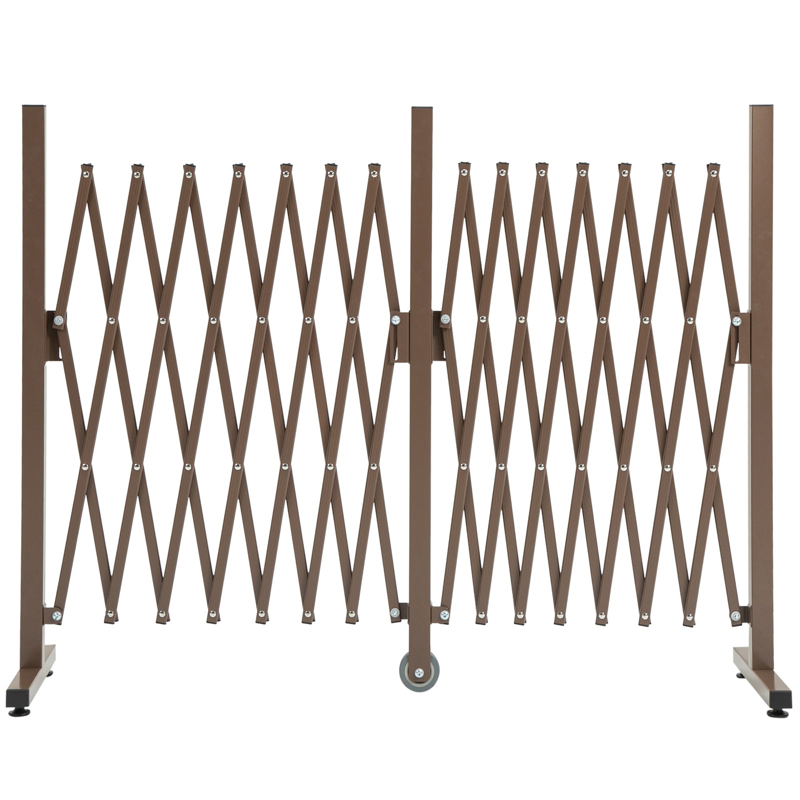 Expanding Trellis Fence Aluminium Movable, Brown