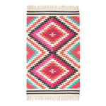 Manila Handwoven Diamond Kilim Wool Rug | 120cm x 180cm | Orange & Black