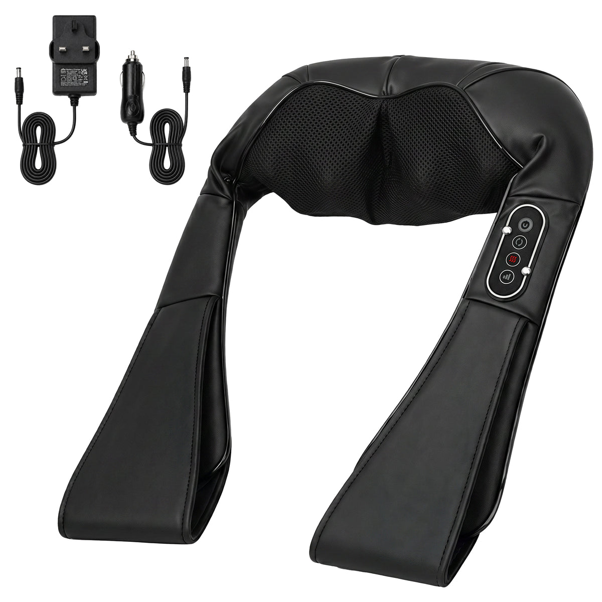 HOMCOM Neck Massager With Heat, Deep Tissue Shiatsu 3d Kneading Massager