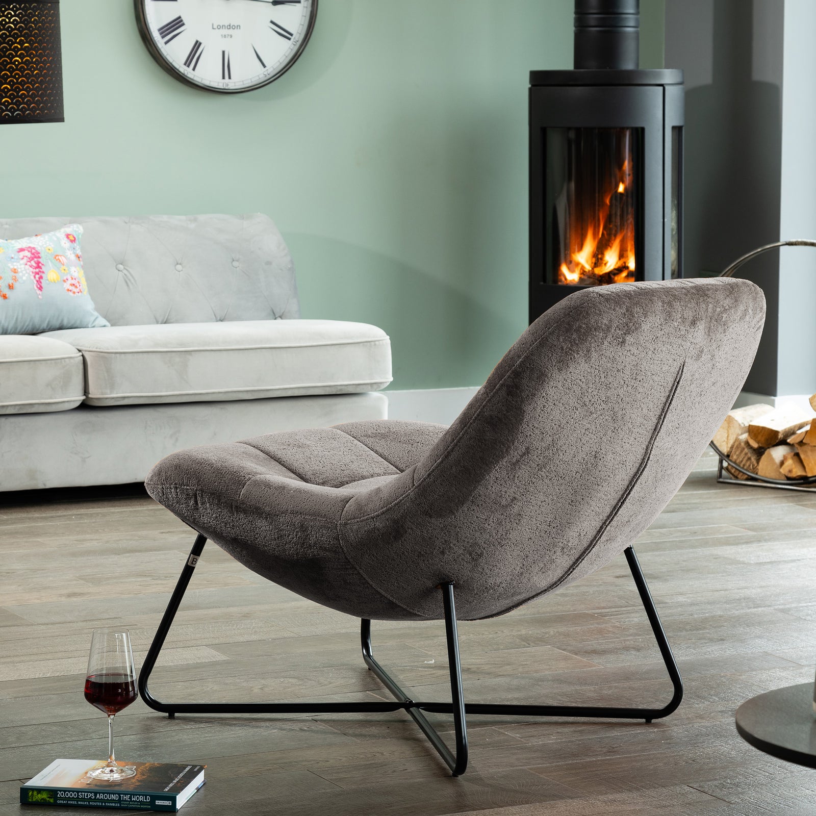 Merced Fabric Accent Chair | Grey