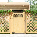 90cm W X 90/120/150/180cm H Diyspace Rhombus Garden Wood Fence Gate | 150cm