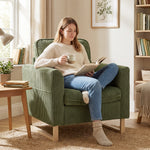 Accent Chair With Metal Legs And Spring | Green