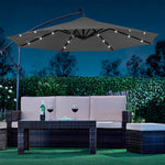 Solar LED Cantilever Parasol | Sage Green