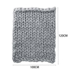 Chunky Knit Throw Blanket – Handwoven Soft Thick Yarn Blanket For Couch, Bed | Small | Grey